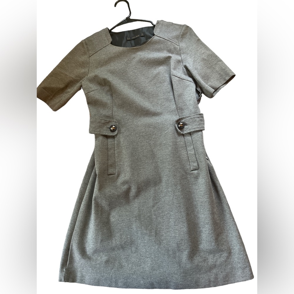 Zara grey midi length tweed dress size medium